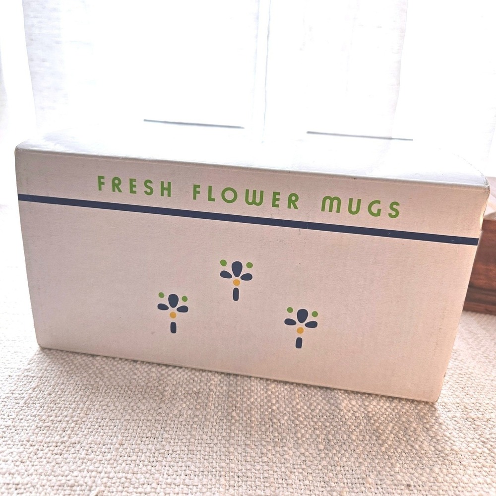 Vintage Avon Fresh Flower Coffee Mug Set of 4 1987 Sales Award Made in Japan - Picture 6 of 8
